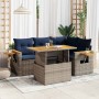 Set sofás jardín y cojines 5 pzas ratán sintético acacia gris by , Garden sets - Ref: Foro24-3327596, Price: 430,98 €, Discou...