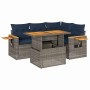 Set sofás jardín y cojines 5 pzas ratán sintético acacia gris by , Garden sets - Ref: Foro24-3327596, Price: 430,98 €, Discou...