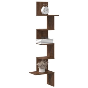 Estantería de pared esquina madera marrón roble 32x32x127,5cm de , Estantes y estanterías - Ref: Foro24-860523, Precio: 37,34...
