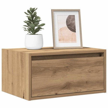Mesita de noche de pared con luces LED roble artesano | Foro24.es | Tu tienda online para hogar, jardín y más Foro24.es