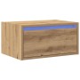 Mesita de noche de pared con luces LED roble artesano | Foro24.es | Tu tienda online para hogar, jardín y más Foro24.es