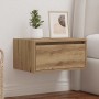 Mesita de noche de pared con luces LED roble artesano | Foro24.es | Tu tienda online para hogar, jardín y más Foro24.es