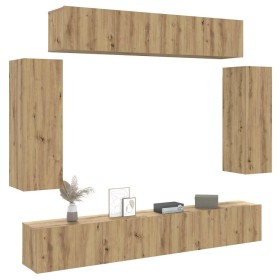 Mueble para TV de pared madera contrachapada artesanal 6 piezas de , Muebles TV - Ref: Foro24-3329002, Precio: 323,97 €, Desc...