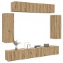 Mueble para TV de pared madera contrachapada artesanal 6 piezas de , Muebles TV - Ref: Foro24-3329002, Precio: 323,97 €, Desc...