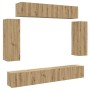 Mueble para TV de pared madera contrachapada artesanal 6 piezas de , Muebles TV - Ref: Foro24-3329002, Precio: 323,97 €, Desc...