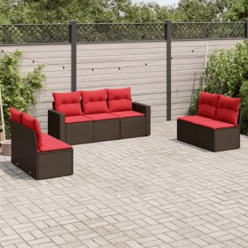 Juego de sofás de jardín 7 piezas con cojines ratán PE marrón von , Modulare Sofas für den Außenbereich - Ref: Foro24-3251171...