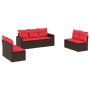 Juego de sofás de jardín 7 piezas con cojines ratán PE marrón von , Modulare Sofas für den Außenbereich - Ref: Foro24-3251171...
