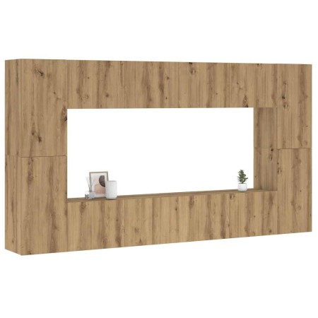 Mueble para TV de pared madera contrachapada artesanal 8 piezas | Foro24.es | Tu tienda online para hogar, jardín y más Foro24.es