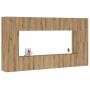 Mueble para TV de pared madera contrachapada artesanal 8 piezas | Foro24.es | Tu tienda online para hogar, jardín y más Foro24.es