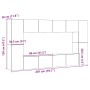 Mueble para TV de pared madera contrachapada artesanal 8 piezas | Foro24.es | Tu tienda online para hogar, jardín y más Foro24.es