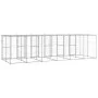 Galvanized steel outdoor kennel with roof 14.52 m² by vidaXL, Dog kennels and fences - Ref: Foro24-3082275, Price: 996,53 €, ...