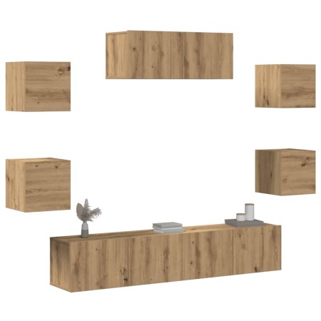 Mueble para TV de pared 7 piezas roble artesanal von , TV-Möbel - Ref: Foro24-3329208, Preis: 200,69 €, Rabatt: %