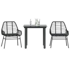 Muebles de jardín 3 piezas ratán sintético vidrio negro von , Gartensets - Ref: Foro24-3334534, Preis: 205,54 €, Rabatt: %