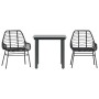 Muebles de jardín 3 piezas ratán sintético vidrio negro by , Garden sets - Ref: Foro24-3334534, Price: 205,91 €, Discount: %