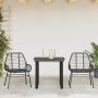 Muebles de jardín 3 piezas ratán sintético vidrio negro by , Garden sets - Ref: Foro24-3334534, Price: 205,91 €, Discount: %