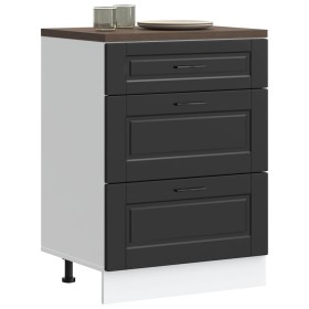 Mueble bajo de cocina Porto madera contrachapada negro de , Armarios de cocina - Ref: Foro24-854260, Precio: 124,84 €, Descue...