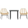 Juego de comedor jardín 3 piezas ratán sintético vidrio marrón von , Gartensets - Ref: Foro24-3334541, Preis: 213,79 €, Rabat...