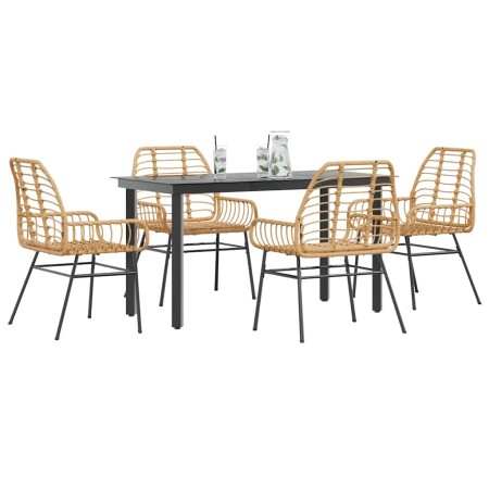 Juego de comedor jardín 5 piezas ratán sintético marrón von , Gartensets - Ref: Foro24-3334543, Preis: 367,24 €, Rabatt: %