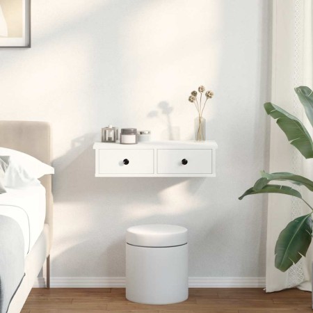 Estante de pared con cajones de madera contrachapada blanco de , Estantes y estanterías - Ref: Foro24-859941, Precio: 53,88 €...