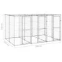Outdoor steel kennel with roof 7.26 m² by vidaXL, Dog kennels and fences - Ref: Foro24-3082272, Price: 508,82 €, Discount: %