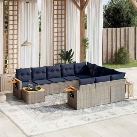 Comprar Set de sofás de jardín 11 pzas y cojines