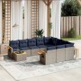 Set de sofás de jardín 11 pzas y cojines ratán sintético gris | Foro24.es | Tu tienda online para hogar, jardín y más Foro24.es