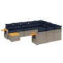 Set de sofás de jardín 11 pzas y cojines ratán sintético gris | Foro24.es | Tu tienda online para hogar, jardín y más Foro24.es