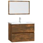 Set de muebles baño 2 pzas madera contrachapada roble ahumado von , Badezimmermöbel - Ref: Foro24-815735, Preis: 79,52 €, Rab...
