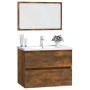 Set de muebles baño 2 pzas madera contrachapada roble ahumado von , Badezimmermöbel - Ref: Foro24-815735, Preis: 79,52 €, Rab...