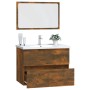 Set de muebles baño 2 pzas madera contrachapada roble ahumado von , Badezimmermöbel - Ref: Foro24-815735, Preis: 79,52 €, Rab...