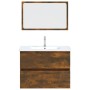 Set de muebles baño 2 pzas madera contrachapada roble ahumado von , Badezimmermöbel - Ref: Foro24-815735, Preis: 79,52 €, Rab...