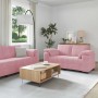 Juego de sofás con cojines 3 piezas terciopelo rosa de , Sofás - Ref: Foro24-3324670, Precio: 646,95 €, Descuento: %