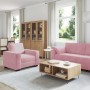 Juego de sofás con cojines 3 piezas terciopelo rosa de , Sofás - Ref: Foro24-3324670, Precio: 646,95 €, Descuento: %