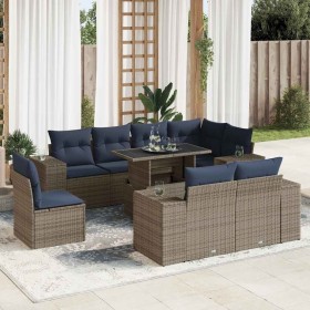 Juego Sofá Jardín 16 Piezas con Cojines Gris Poli Ratán Acacia de , Conjuntos de jardín - Ref: Foro24-3326822, Precio: 778,44 €