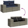 Juego Sofá Jardín 16 Piezas con Cojines Gris Poli Ratán Acacia | Foro24.es | Tu tienda online para hogar, jardín y más Foro24.es