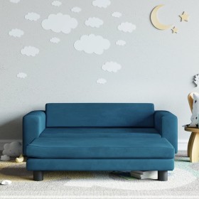 Sofá para niños con reposapiés terciopelo azul 100x50x30 cm by , Baby and Toddler Furniture - Ref: Foro24-3196407, Price: 147...