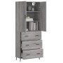 Aparador alto madera contrachapada gris sonoma 69,5x34x180 cm by , Sideboards - Ref: Foro24-3195865, Price: 164,06 €, Discoun...