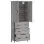 Aparador alto madera contrachapada gris sonoma 69,5x34x180 cm by , Sideboards - Ref: Foro24-3195865, Price: 164,06 €, Discoun...