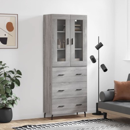 Aparador alto madera contrachapada gris sonoma 69,5x34x180 cm by , Sideboards - Ref: Foro24-3198423, Price: 175,21 €, Discoun...