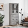 Aparador alto madera contrachapada gris sonoma 69,5x34x180 cm by , Sideboards - Ref: Foro24-3198423, Price: 175,21 €, Discoun...