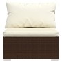 Sofá de jardín de 3 plazas con cojines ratán sintético marrón by , Garden sets - Ref: Foro24-317506, Price: 295,22 €, Discoun...