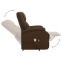 Silla de masaje elevable de tela marrón oscuro de , Sillones de masaje eléctricos - Ref: Foro24-329714, Precio: 409,49 €, Des...