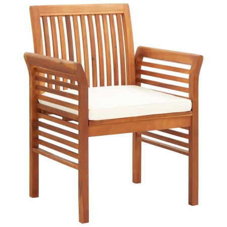 Silla de comedor para jardín con cojín madera maciza de acacia | Foro24.es | Tu tienda online para hogar, jardín y más Foro24.es
