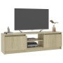 Mueble de TV aglomerado color roble Sonoma 120x30x35,5 cm de , Muebles TV - Ref: Foro24-800570, Precio: 72,84 €, Descuento: -5%%