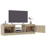 Mueble de TV aglomerado color roble Sonoma 120x30x35,5 cm de , Muebles TV - Ref: Foro24-800570, Precio: 72,84 €, Descuento: -5%%