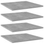 Estante estantería 4uds contrachapada gris hormigón 40x40x1,5cm
