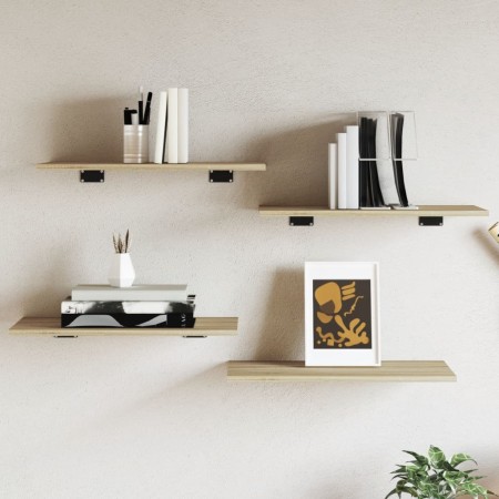 Estante estantería 4 uds contrachapada roble Sonoma 60x30x1,5cm by , Shelves - Ref: Foro24-805240, Price: 31,93 €, Discount: %