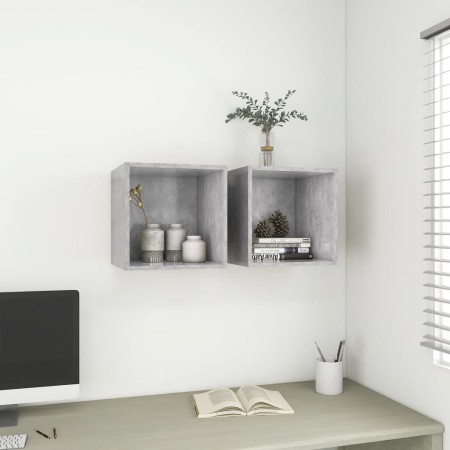 Armario de pared 2 uds madera gris hormigón 37x37x37 cm by , Shelves and shelves - Ref: Foro24-805457, Price: 53,60 €, Discou...