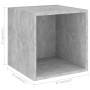 Armario de pared 2 uds madera gris hormigón 37x37x37 cm by , Shelves and shelves - Ref: Foro24-805457, Price: 53,60 €, Discou...