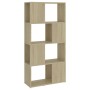 Librería separador contrachapada roble Sonoma 60x24x124,5 cm by , Bookcases and shelves - Ref: Foro24-809083, Price: 52,53 €,...